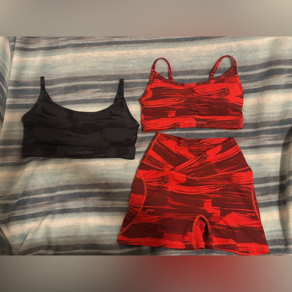 Used Alphalete Surface Power Sports Bra and Shorts